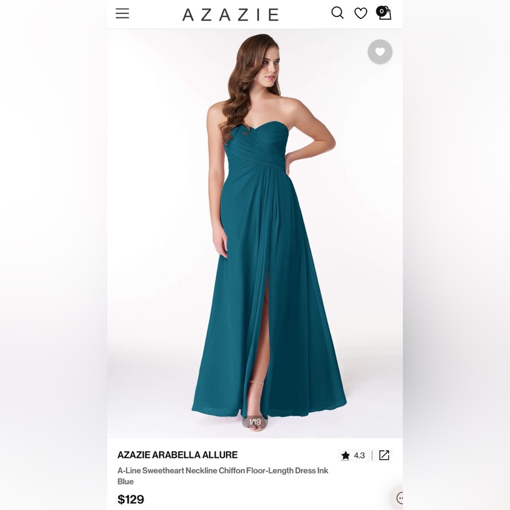 AZAZIE ARABELLA
A-Line Sweetheart Neckline Chiffon Floor-Length Dress Ink Blue